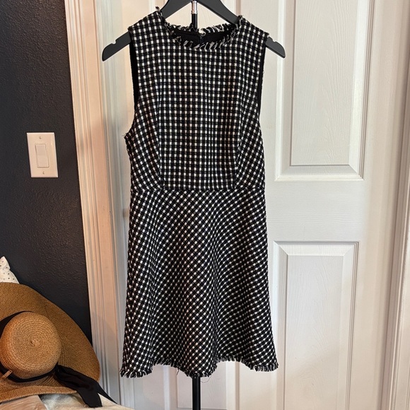 Lulu's Black and White Checkered Midi Dress - Picture 13 of 13